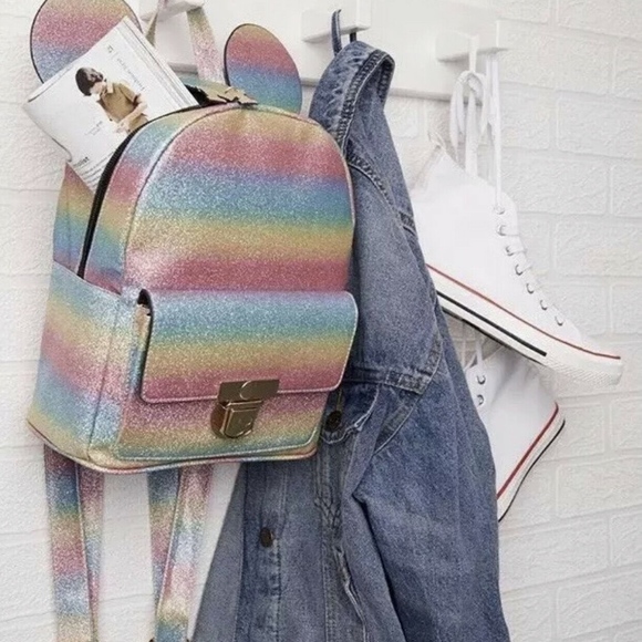 Disney Handbags - Rainbow Glitter Mickey Mouse Backbag